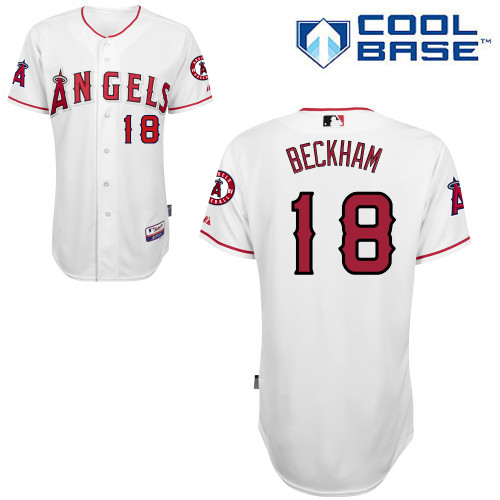 Gordon Beckham #18 MLB Jersey-Los Angeles Angels of Anaheim Men's Authentic Home White Cool Base Baseball Jersey